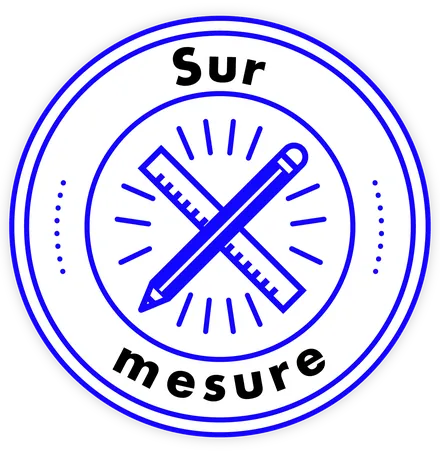 Pastille Sur mesure : règle et crayon croisés